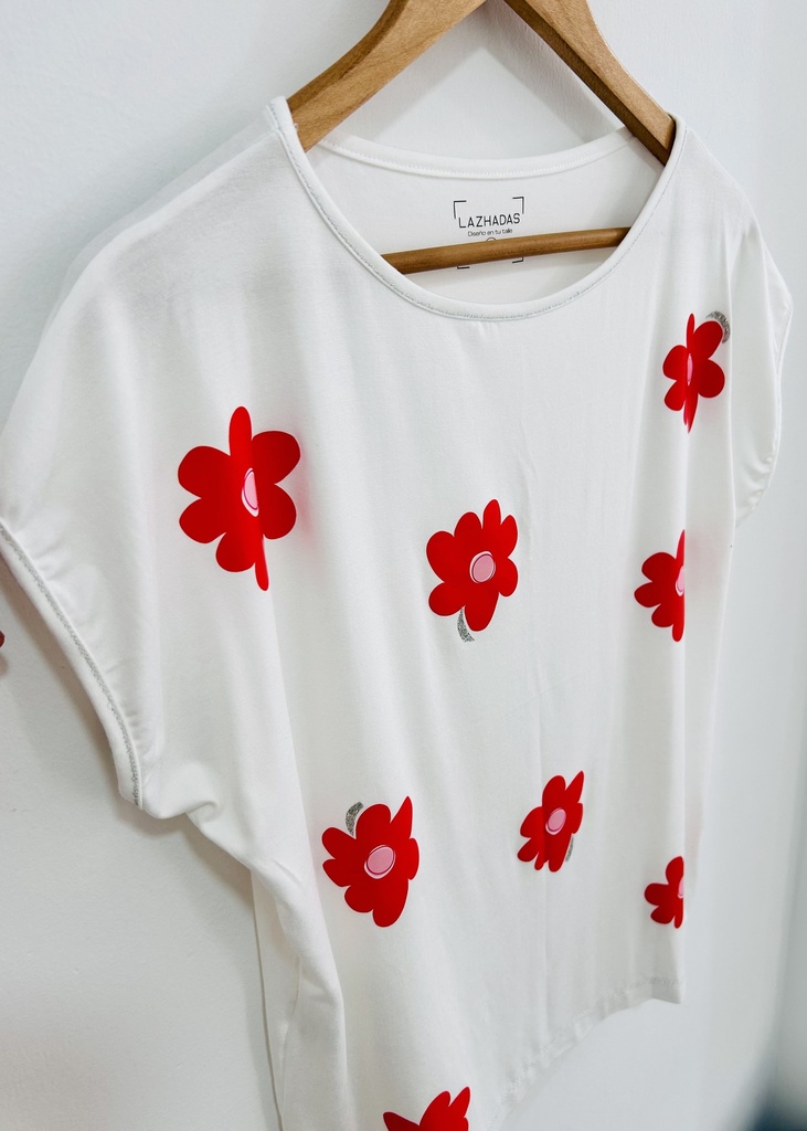 Remera Flower Red